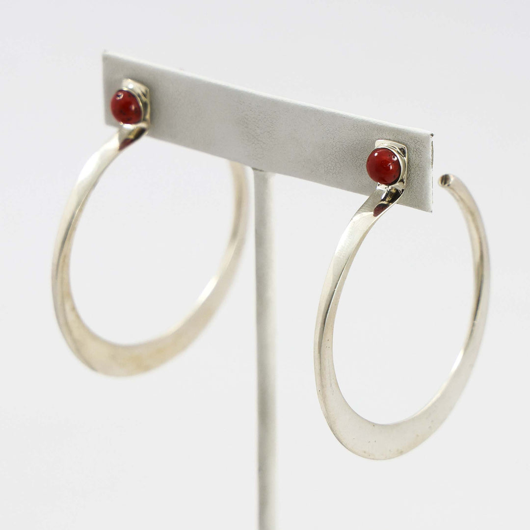 Coral Hoop Earrings