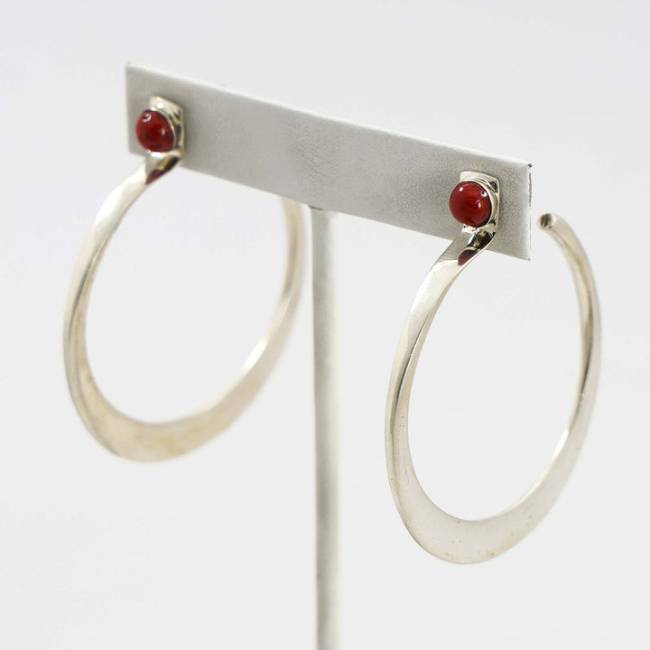 Coral Hoop Earrings
