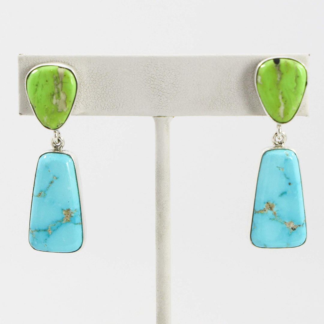 Gaspeite and Turquoise Earrings
