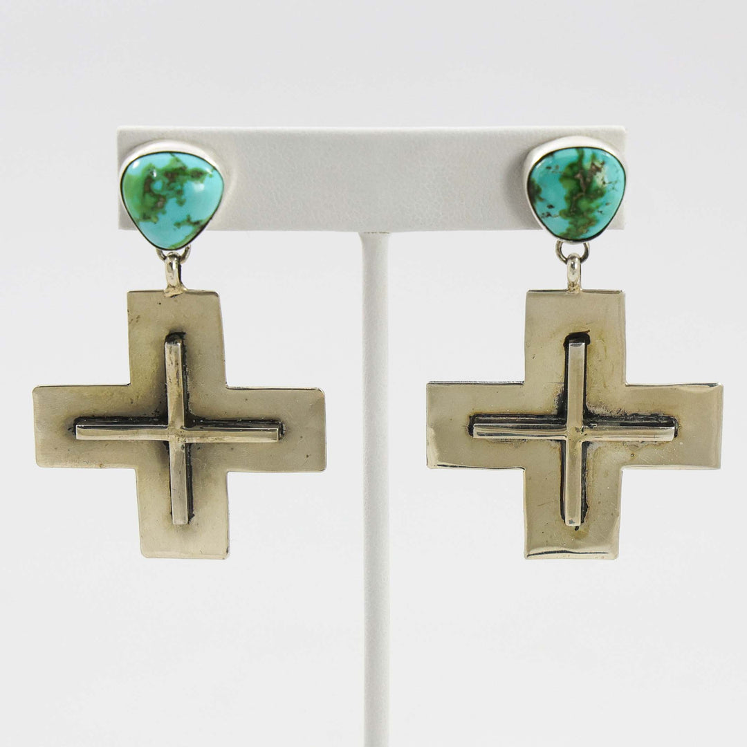 Turquoise Cross Earrings