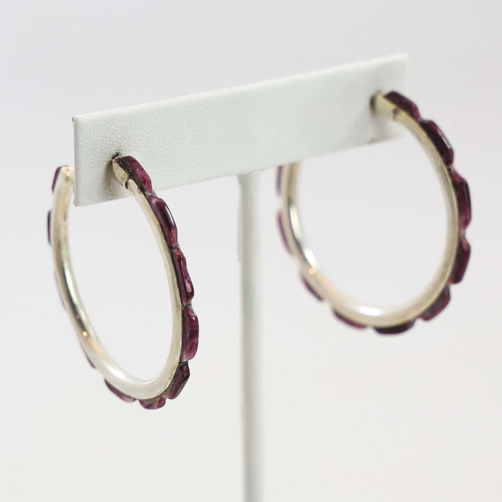 Spiny Oyster Hoop Earrings