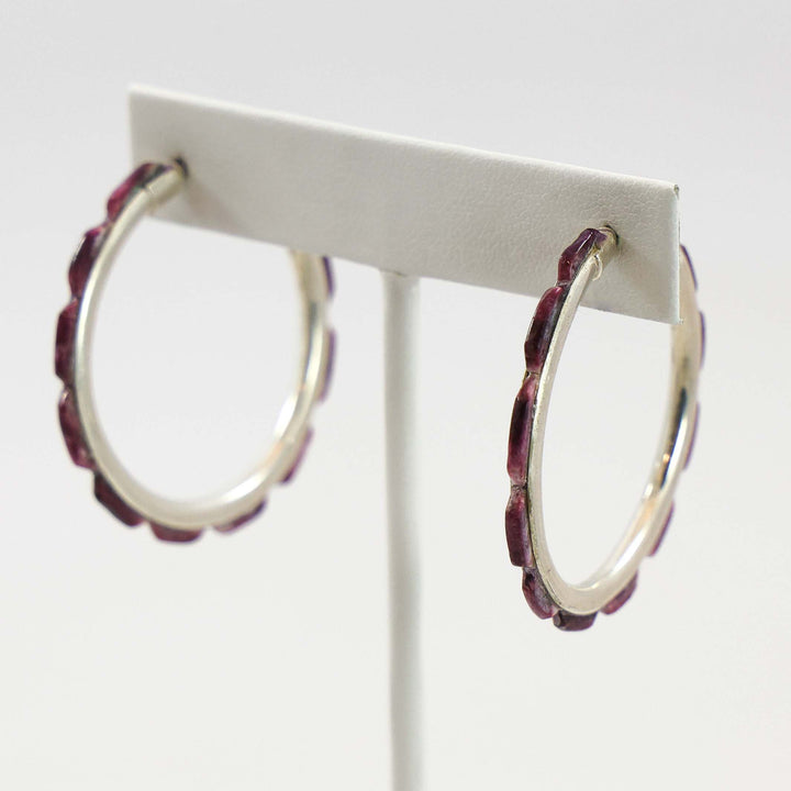 Spiny Oyster Hoop Earrings