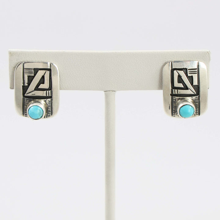 Kingman Turquoise Clip Earrings