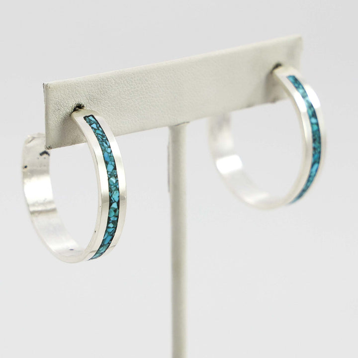 Chip Inlay Hoop Earrings