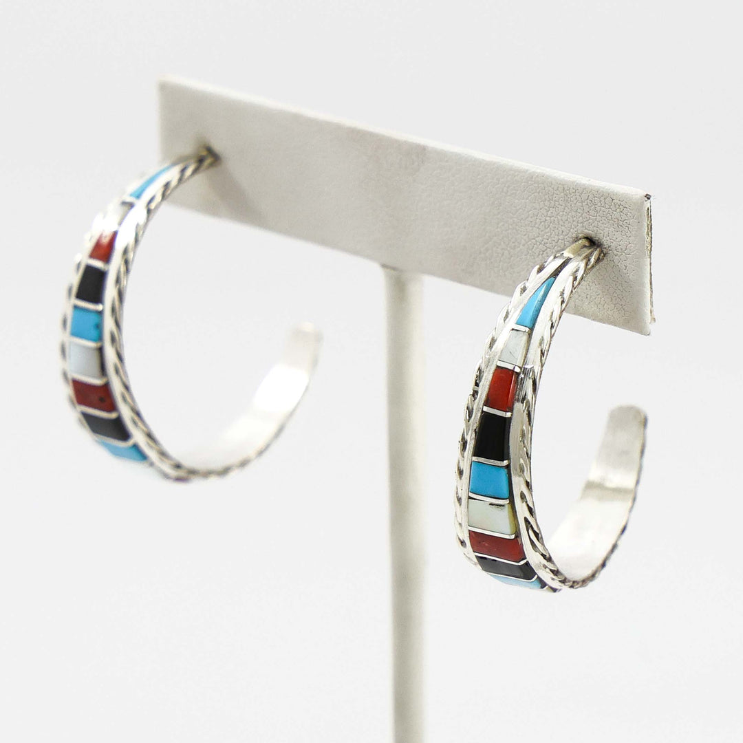 Multi-Stone Hoop Earrings