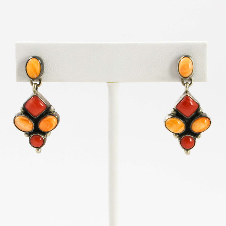 Coral and Spiny Oyster Earrings