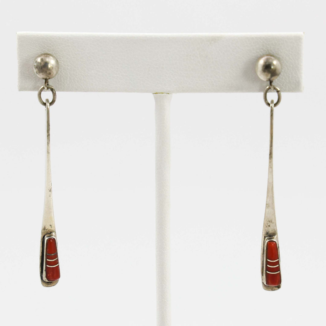 Coral Inlay Earrings