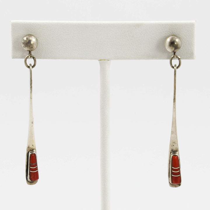 Coral Inlay Earrings