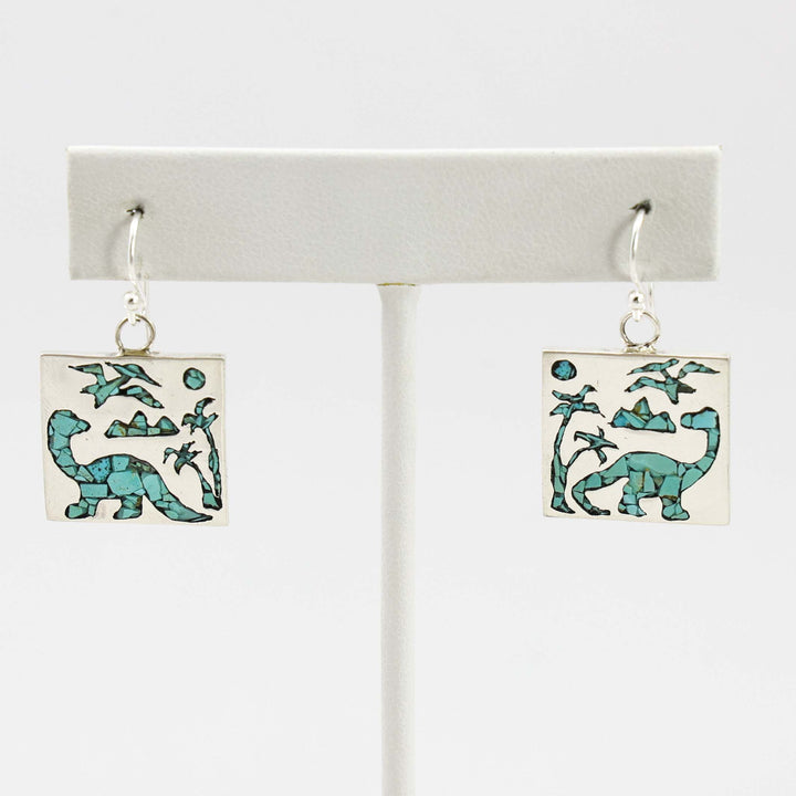 Dinosaur Inlay Earrings