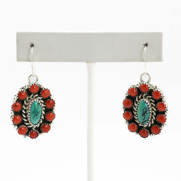 Coral and Turquoise Earrings