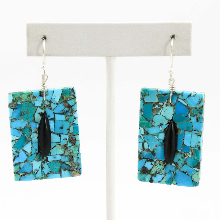 Turquoise and Jet Earrings