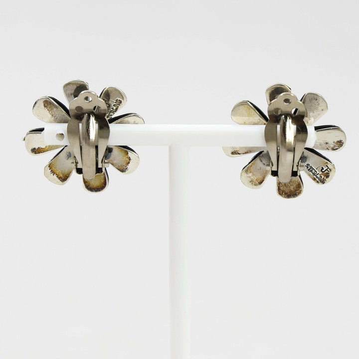 Clip Pearl Flower Earrings