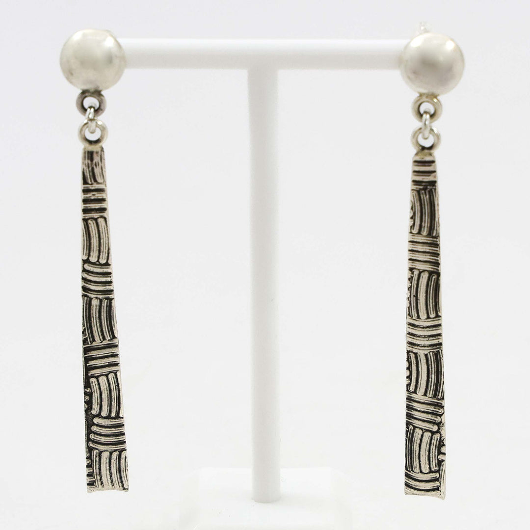 Stamped Silver Earrings