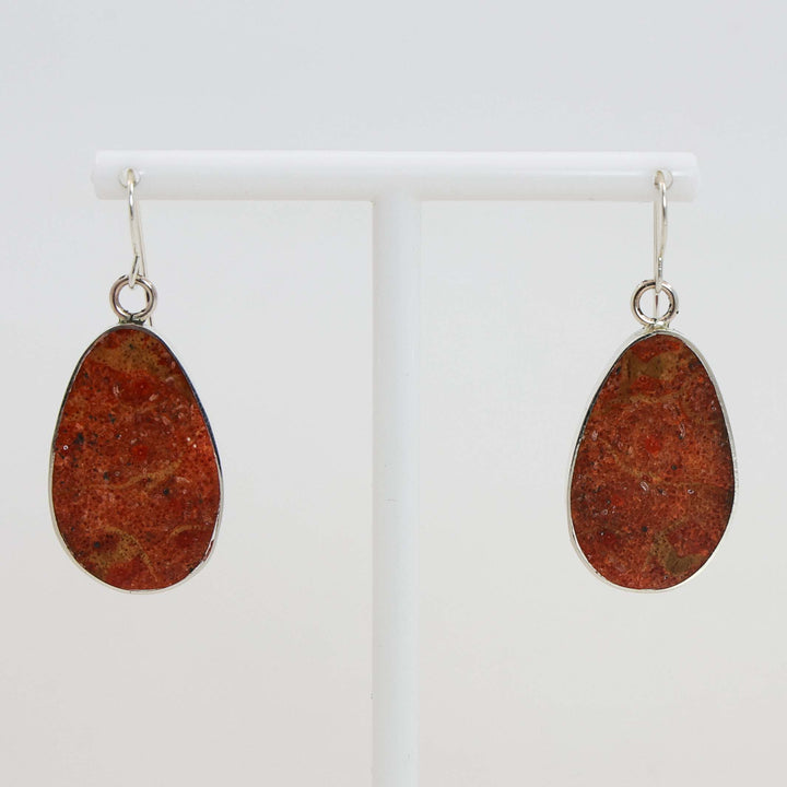 Apple Coral Slab Earrings