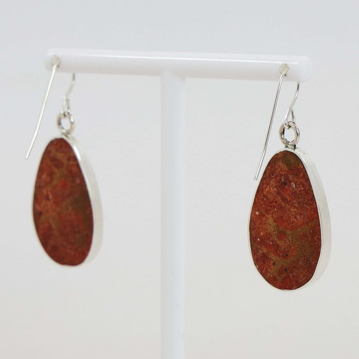 Apple Coral Slab Earrings