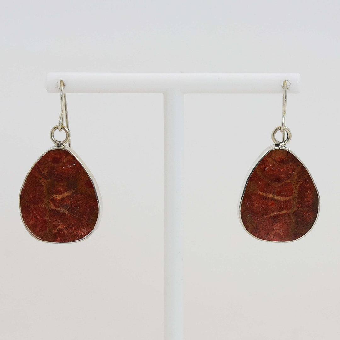 Apple Coral Slab Earrings