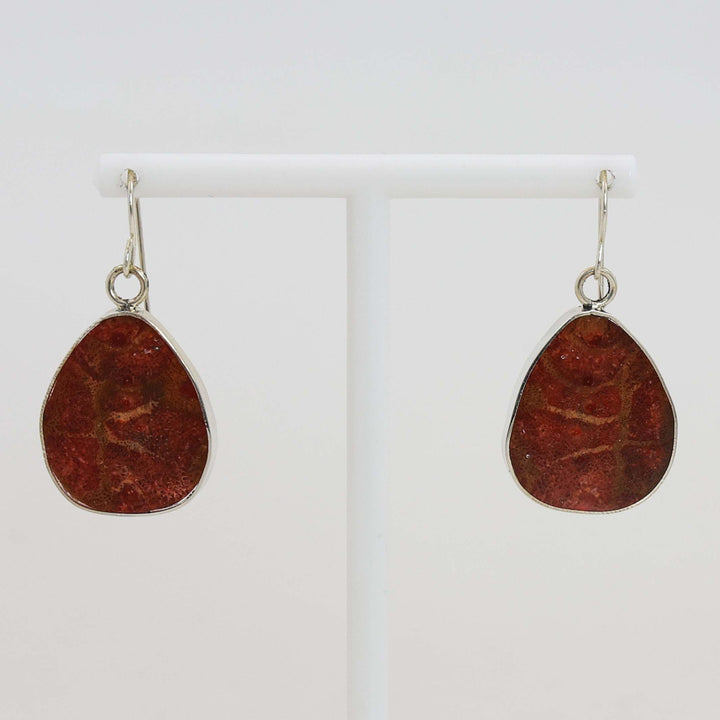 Apple Coral Slab Earrings