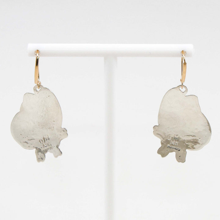 Gold on Silver Butterfly Earrings