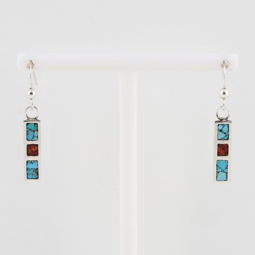 Turquoise and Coral Earrings