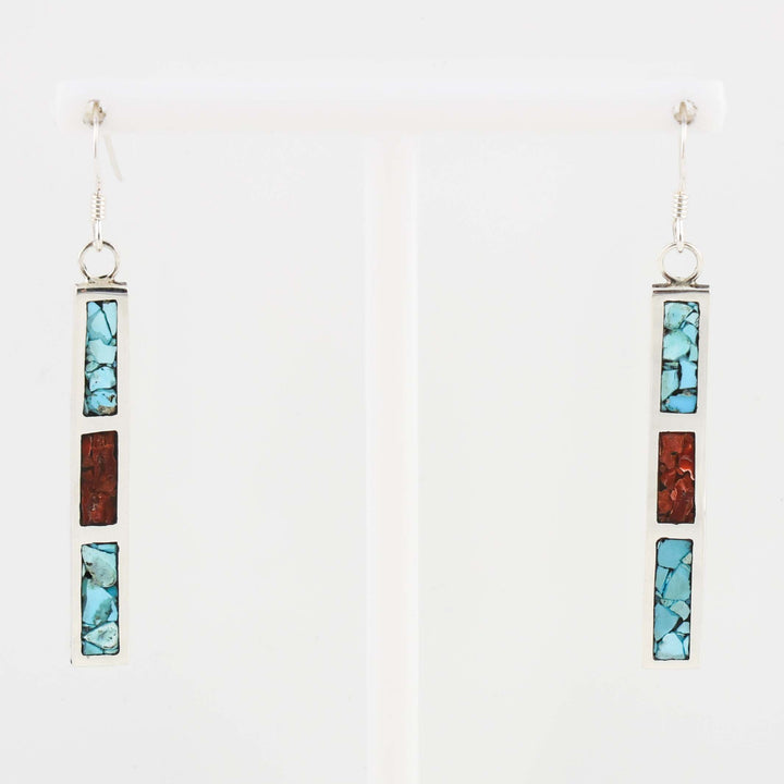 Turquoise and Coral Earrings