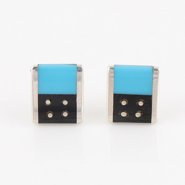 Turquoise and Jet Earrings