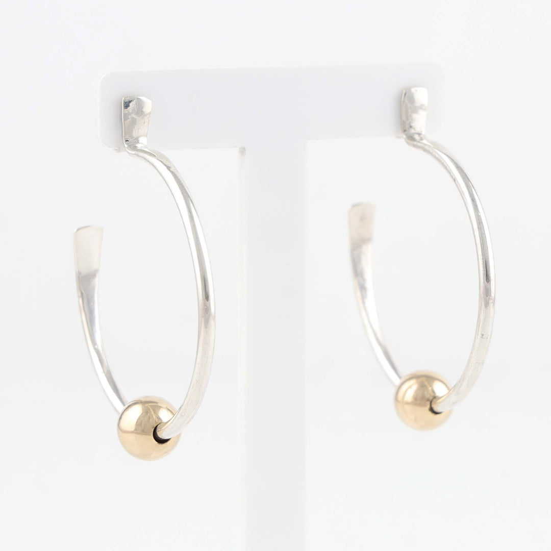 Silver and Gold Hoop Earrings