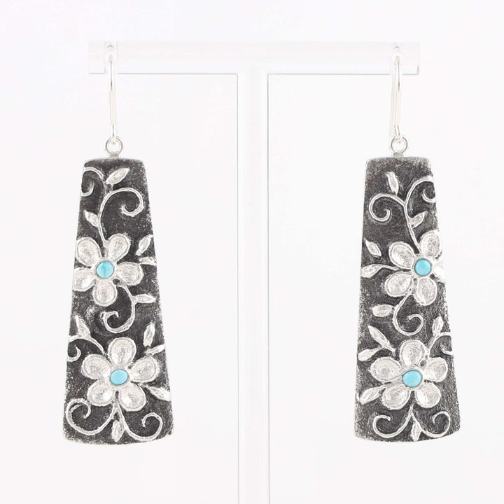 Turquoise Floral Earrings