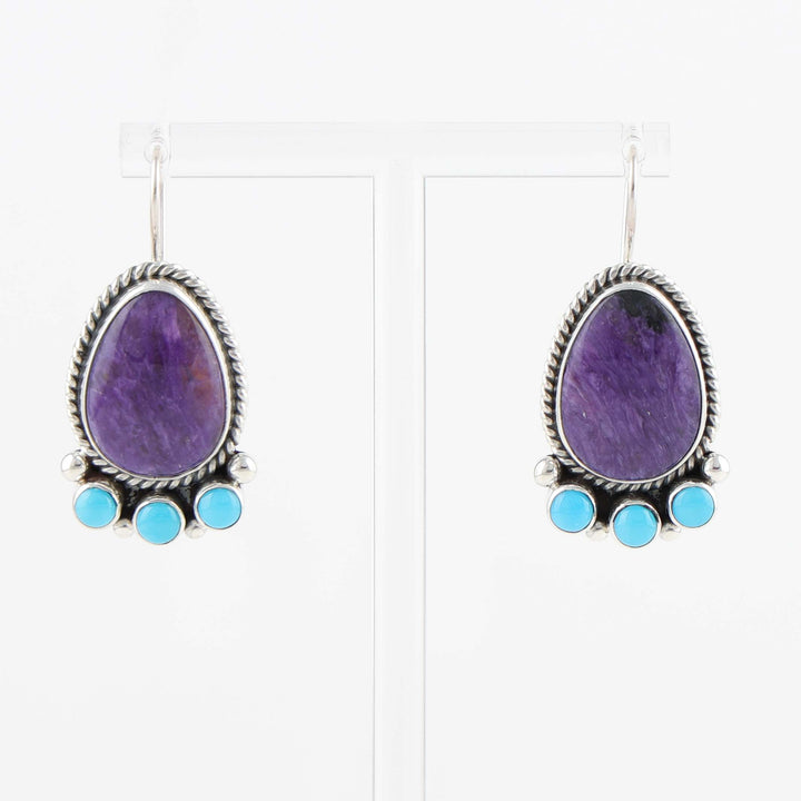Charoite and Turquoise Earrings
