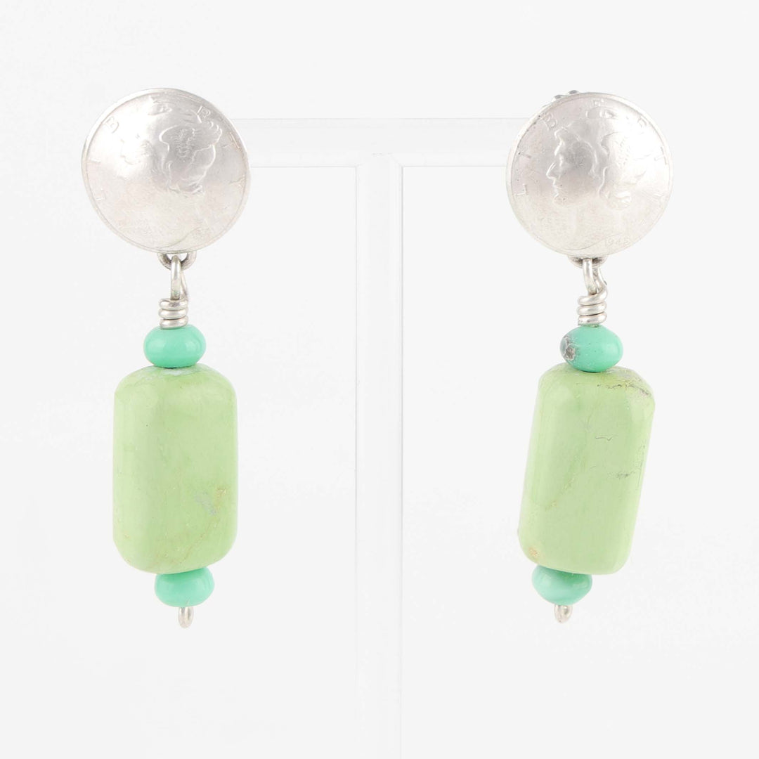 Gaspeite and Turquoise Earrings