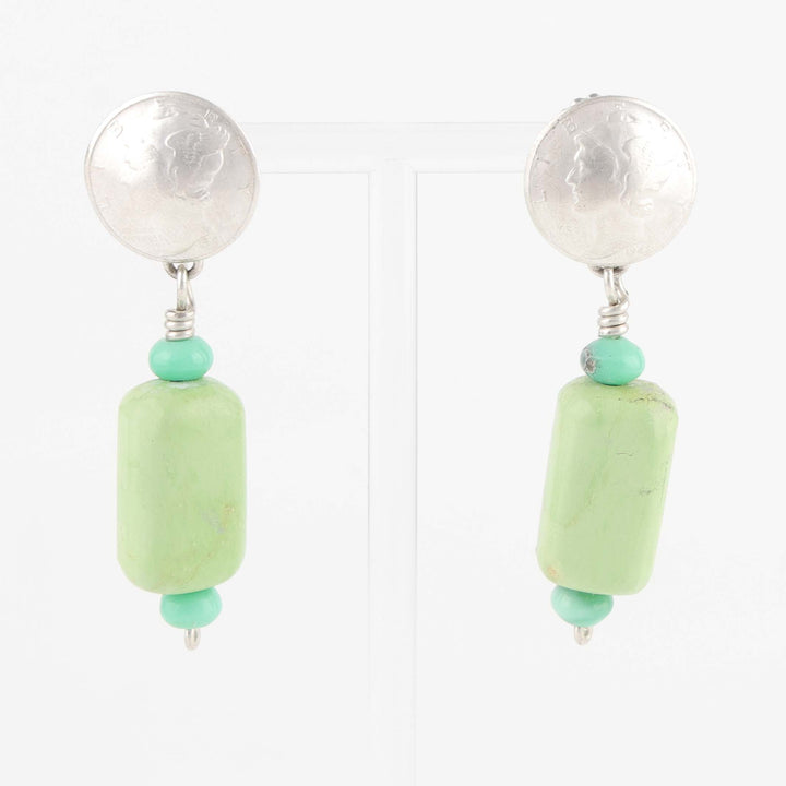 Gaspeite and Turquoise Earrings