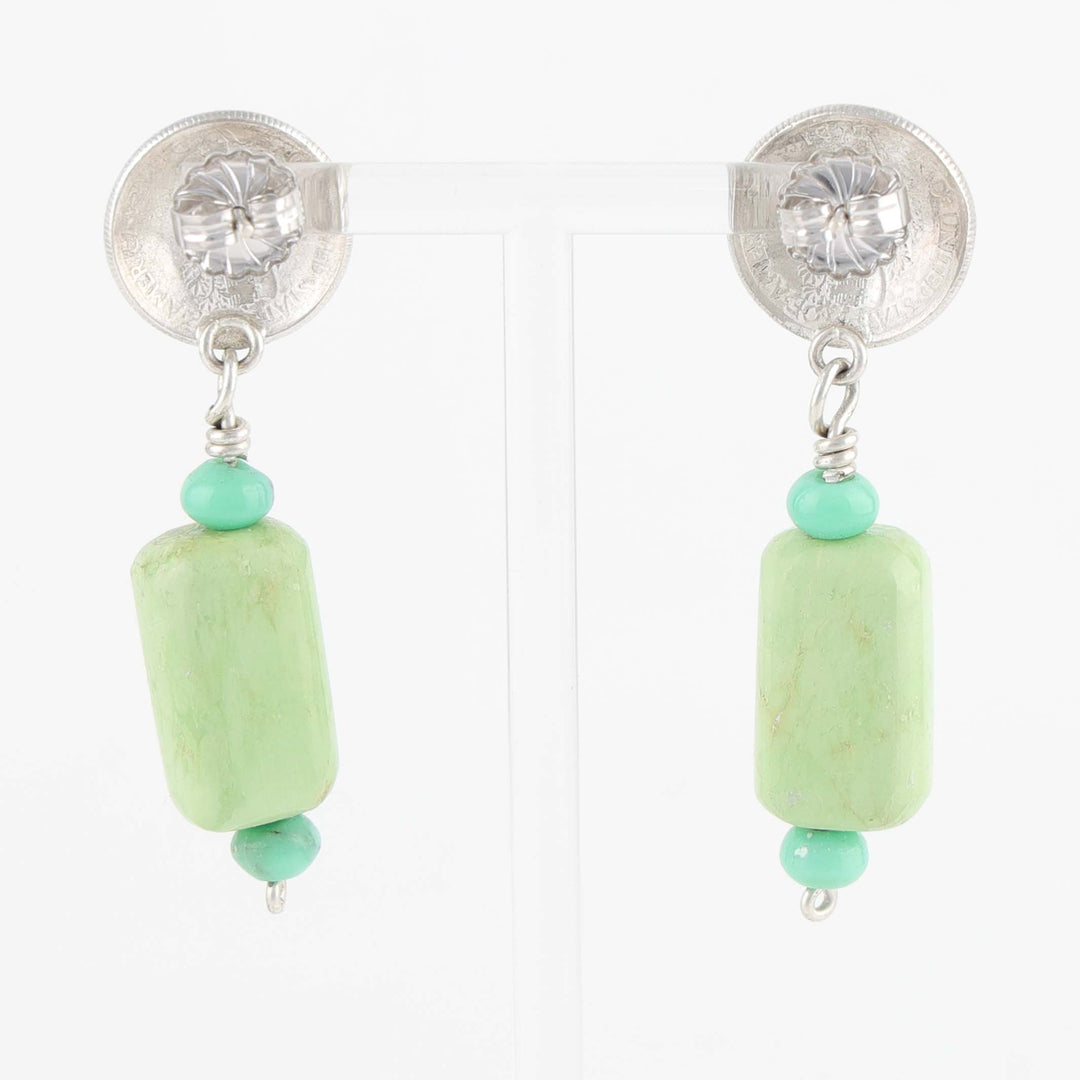 Gaspeite and Turquoise Earrings
