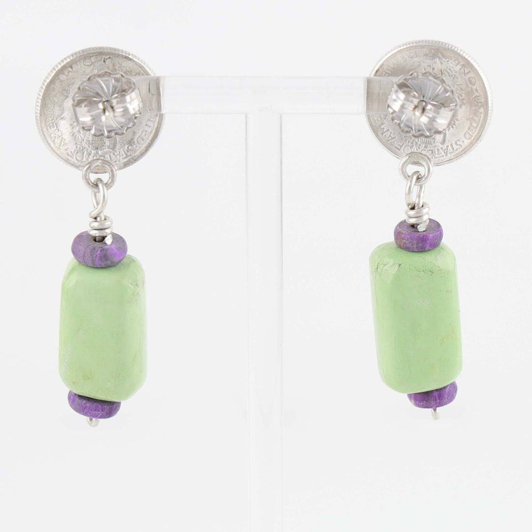 Gaspeite and Sugilite Earrings