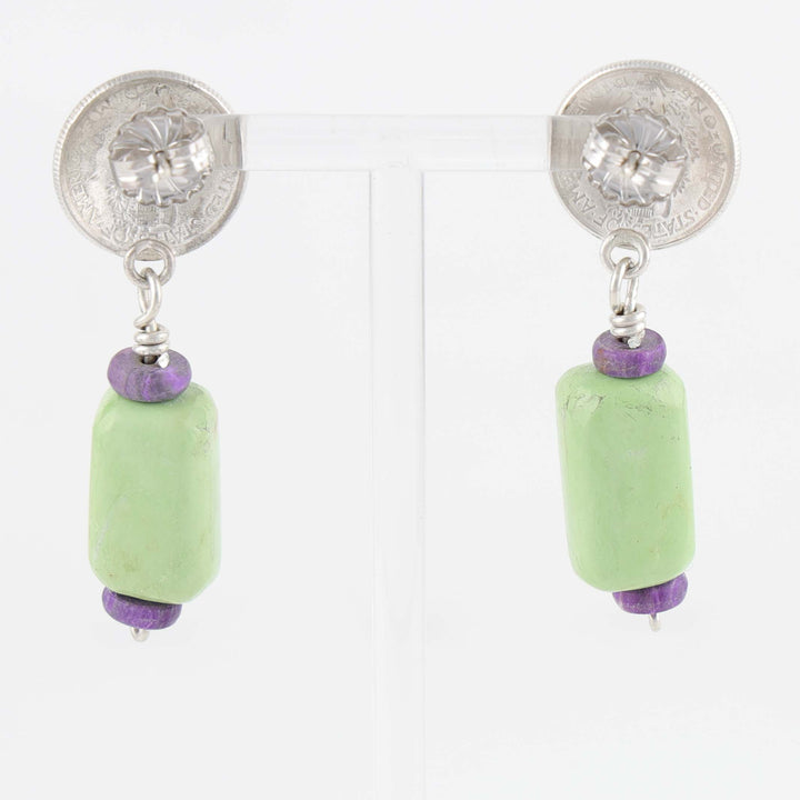 Gaspeite and Sugilite Earrings