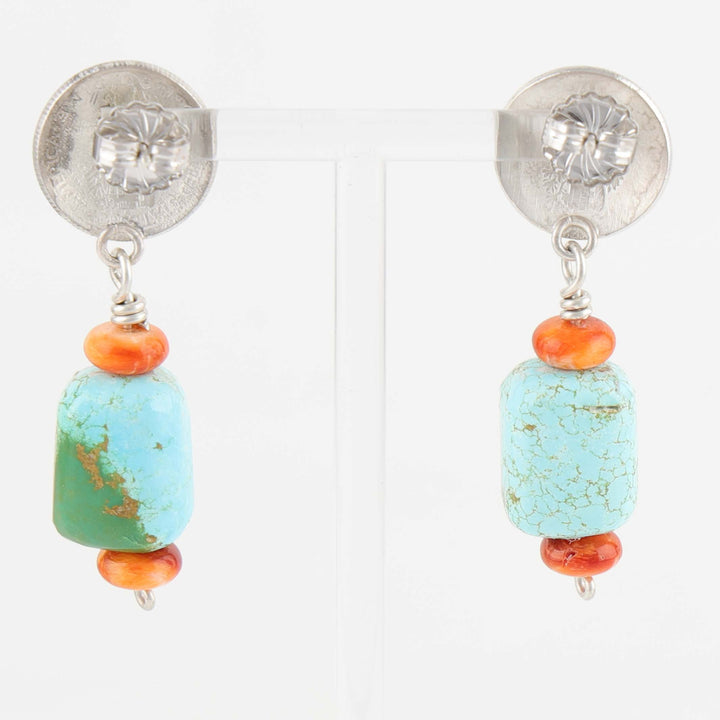 Turquoise and Spiny Oyster Earrings