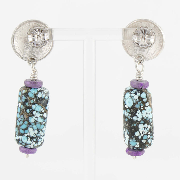 Turquoise and Sugilite Earrings