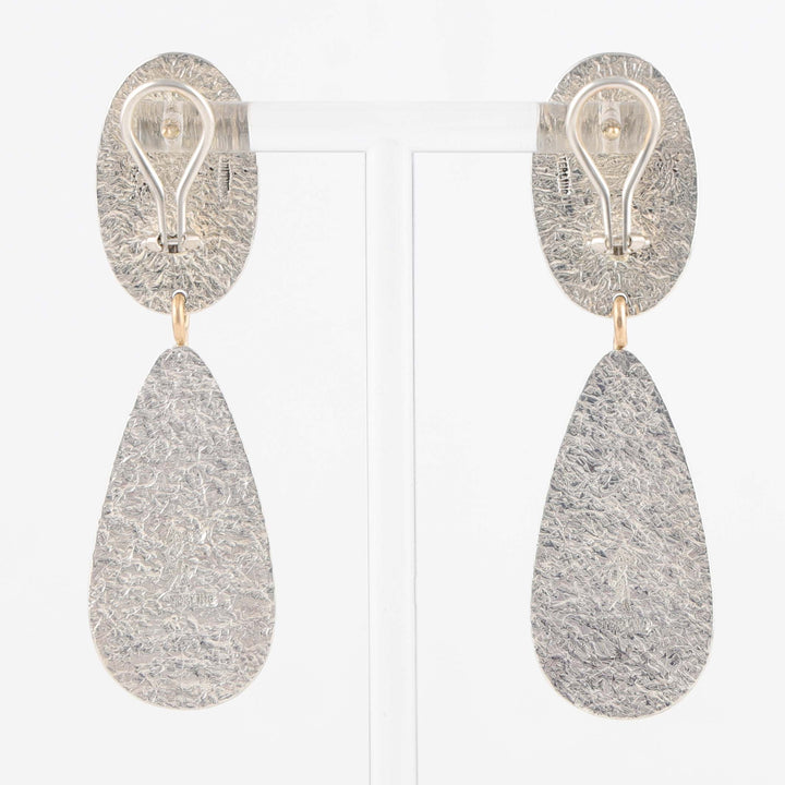 Gem Silica and Petrified Palm Wood Earrings