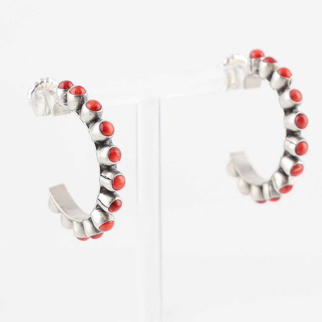 Spiny Oyster Shell Hoop Earrings