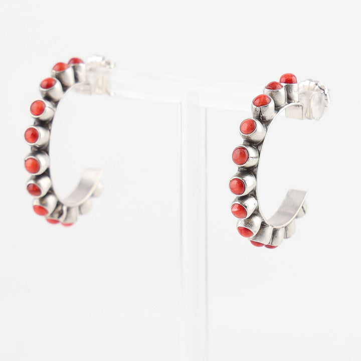 Spiny Oyster Shell Hoop Earrings