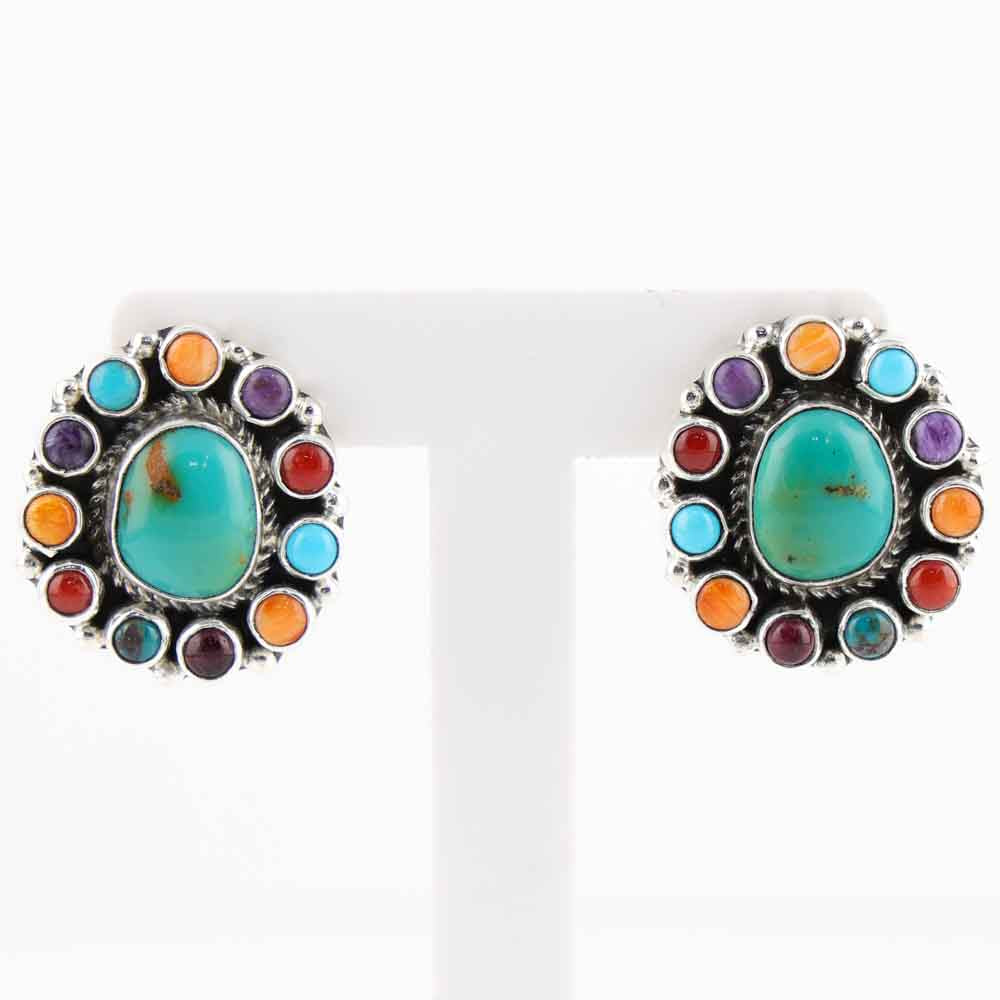 Multi-Stone Cluster Earrings