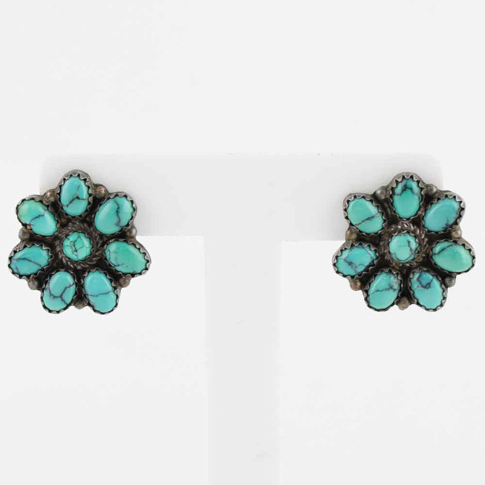 1990s Turquoise Cluster Earrings