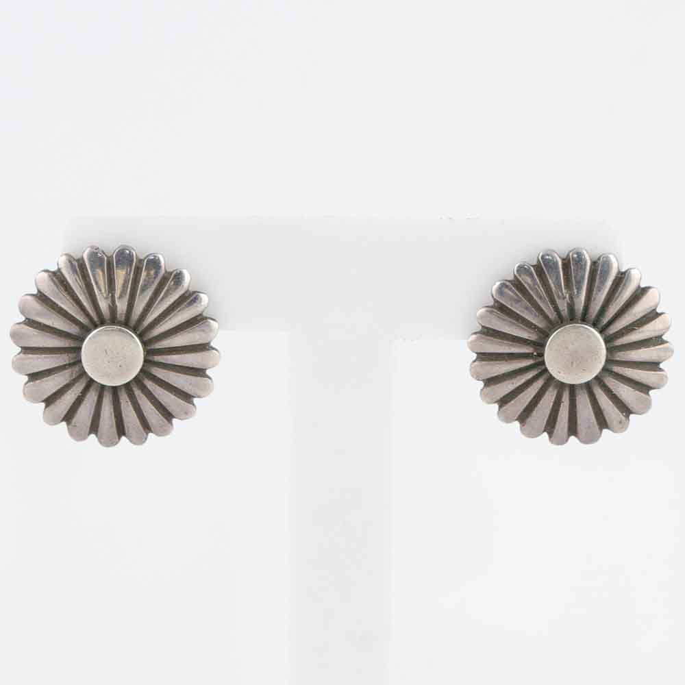 1990s Silver Flower Earrings