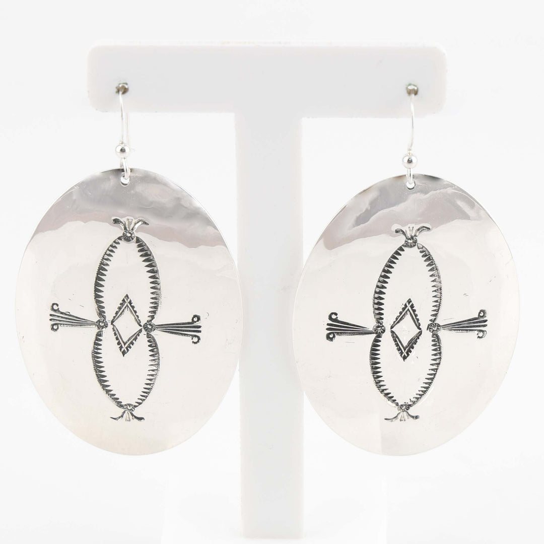 Stamped Silver Earrings