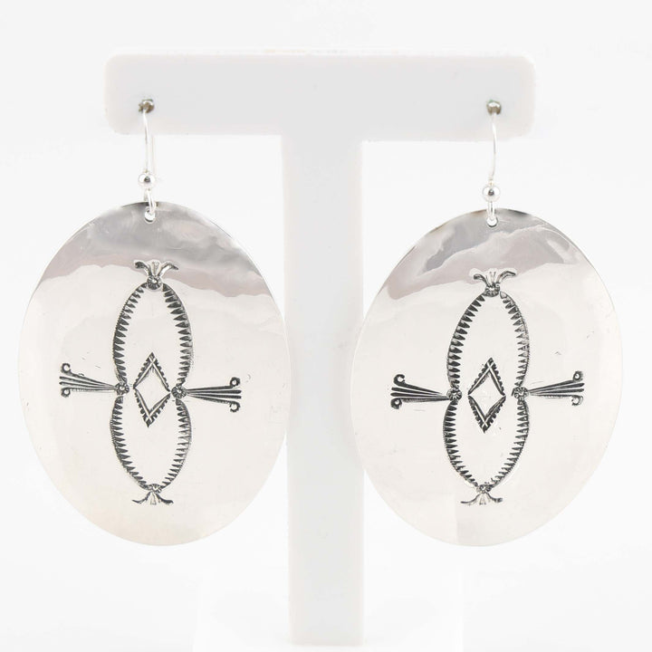 Stamped Silver Earrings