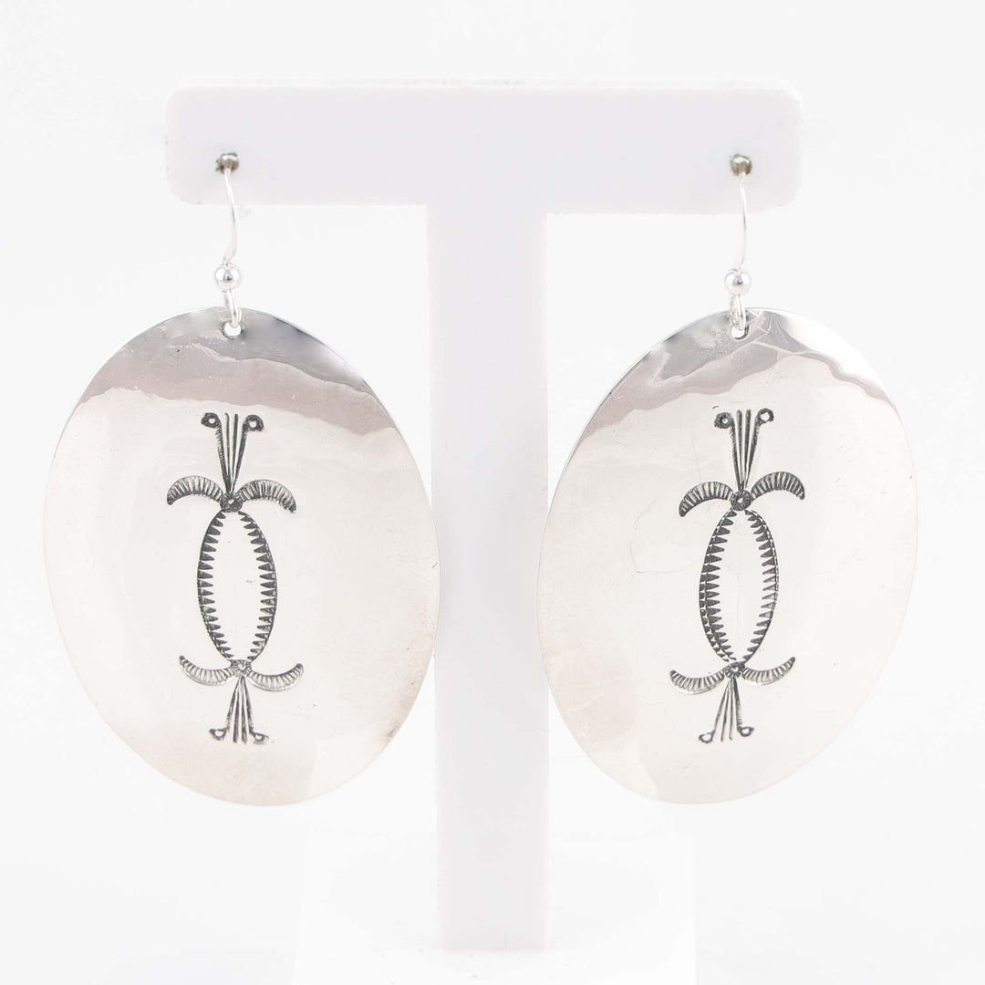 Stamped Silver Earrings