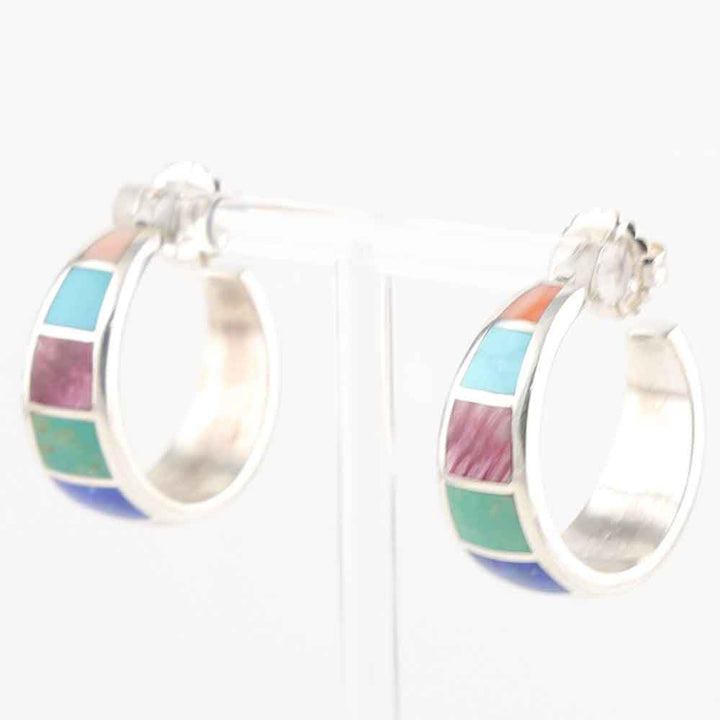 Multi-Stone Hoop Earrings