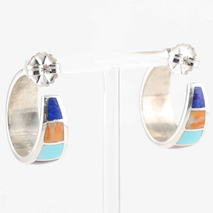 Multi-Stone Hoop Earrings