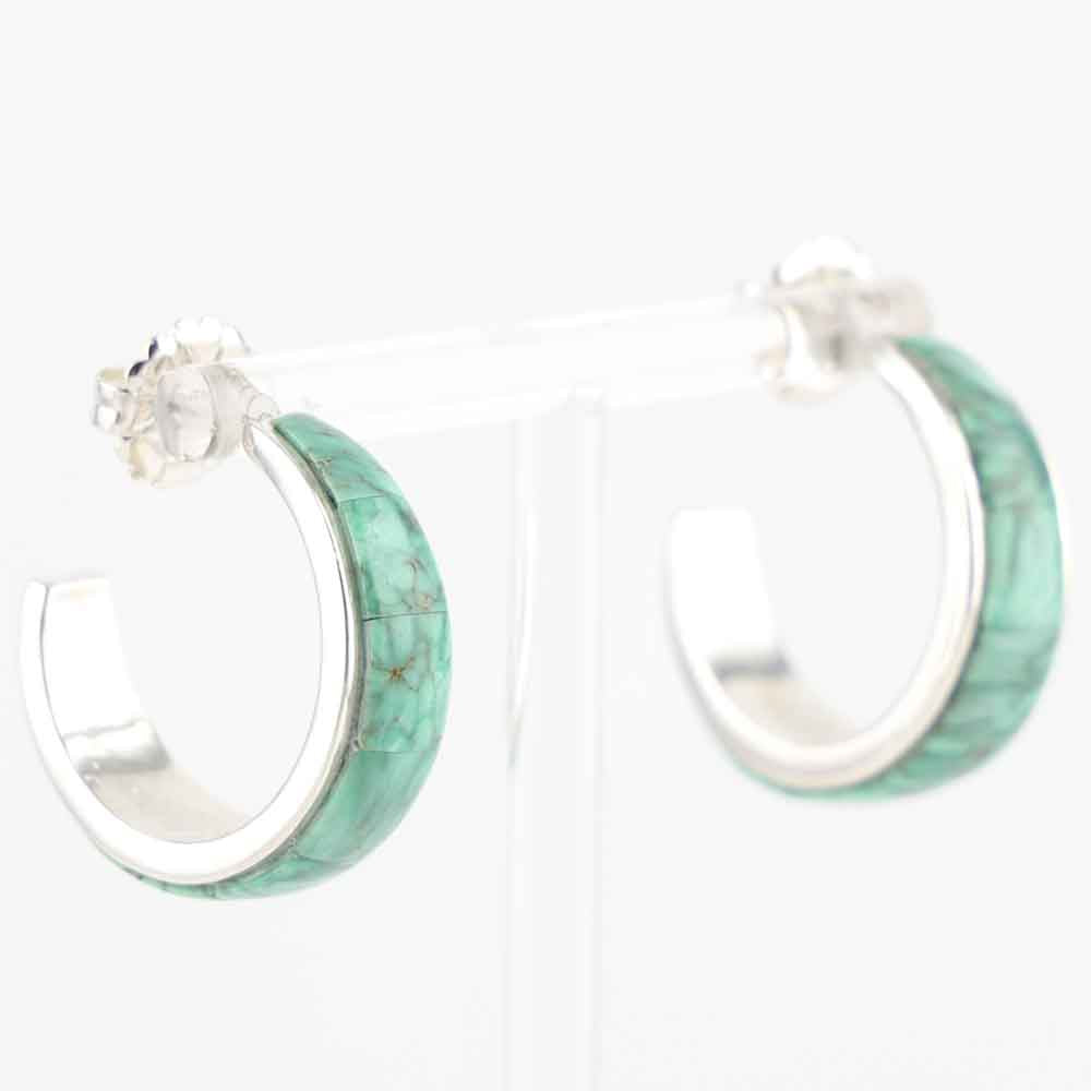 Variscite Hoop Earrings