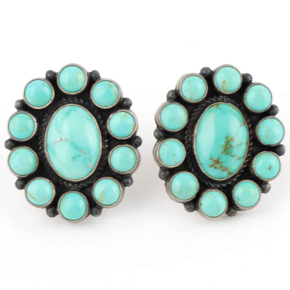Turquoise Cluster Earrings