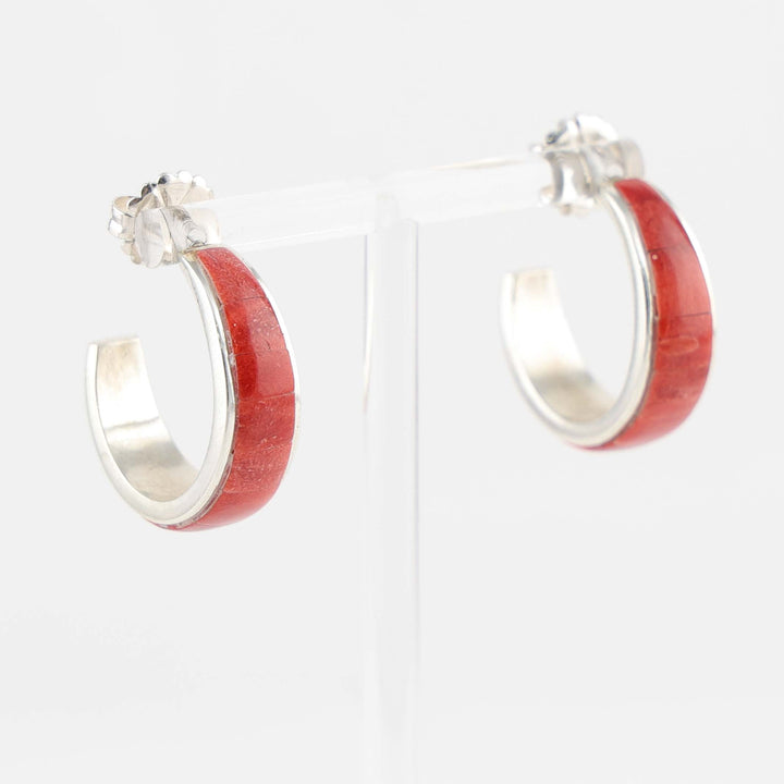 Spiny Oyster Hoop Earrings