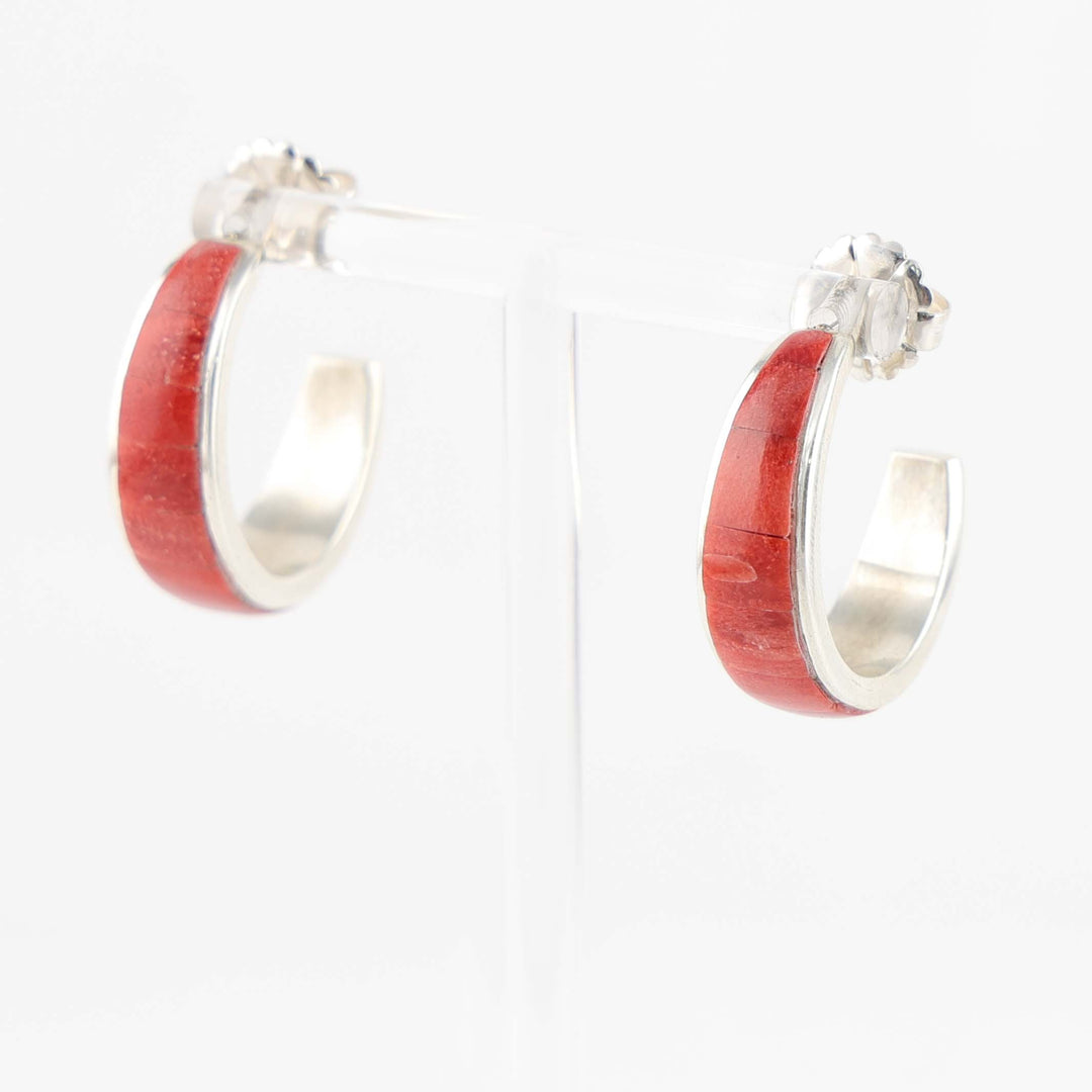 Spiny Oyster Hoop Earrings